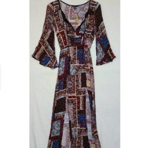 American Eagle Boho Patchwork Maxi Dress